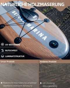 BEYOND MARINA Sup Board, Stand Up Paddling Board, Paddle Board, Aufblasbares Paddleboard Surfboard Wassersport, Max 200kg, Sitz, 2-in-1 Paddel, Pumpe, Rucksack, Leash, 320 x81 x15CM