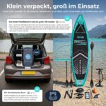 Aqua Spirit Sup Board mit Sitz | Kajak Aufblasbar Barracuda Stand Up Paddling Board 320x81x15cm Für Standup Paddle Board bis 150KG mit Sup Sitz, Doppelpaddel, Pumpe, Tasche & Zubehör Sup Set