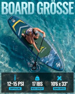 Stand Up Paddling Board mit Sitz & Zubehör Set, 320x84cm Extra Breit SUP Board für 2 Personen, 200kg Tragkraft, Rutschfestes Stand Up Paddle zum Surfen