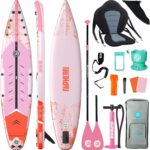 Niphean 380 cm Stand Up Paddling Board, 280 kg Tragfähigkeit Touring SUP Board mit Komplettem SUP-Zubehör&Kickpad, Stabiles Inflatable Paddle Board for Adults Racing-Surfing (Anfängerfreundlich)