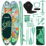 HUIIKE Stand Up Paddling Board mit Zubehör, Paddel, Finnen, Leash, Pumpe, Rucksack. SUP-Board Aufblasbar Hoher Stabilität und Widerstandsfähigkeit. Zum Kajak Umbaubar 305-365 cm, trägt 130-170 kg