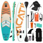 NACATIN 320cm (10ft 6in) aufblasbares SUP Board mit Sitz für Erwachsene, Stand Up Paddling Board mit Doppelpaddel, Kajaksitz, Rucksack, Tragegurt, Trockentasche, Reparaturset, für See, Fluss, Yoga