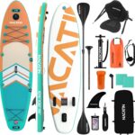 NACATIN 320cm (10ft 6in) aufblasbares SUP Board mit Sitz für Erwachsene, Stand Up Paddling Board mit Doppelpaddel, Kajaksitz, Rucksack, Tragegurt, Trockentasche, Reparaturset, für See, Fluss, Yoga