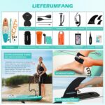 NACATIN 320cm (10ft 6in) aufblasbares SUP Board mit Sitz für Erwachsene, Stand Up Paddling Board mit Doppelpaddel, Kajaksitz, Rucksack, Tragegurt, Trockentasche, Reparaturset, für See, Fluss, Yoga