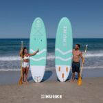HUIIKE Stand Up Paddling Board mit Zubehör, Paddel, Finnen, Leash, Pumpe, Rucksack. SUP-Board Aufblasbar Hoher Stabilität und Widerstandsfähigkeit. Zum Kajak Umbaubar 305-365 cm, trägt 130-170 kg