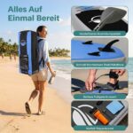 SereneLife Stand Up Paddling Board Set, SUP Board Komplettes Zubehör, Stand Up Paddle Board für Kinder & Erwachsene, Surfbrett & Tragetasche, Paddle Set Anti-Rutsch mit Pumpe, Auflasbares Paddelbrett