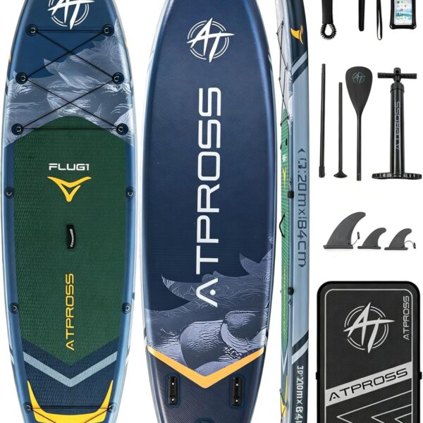 Stand Up Paddling Board mit Sitz & Zubehör Set, 320x84cm Extra Breit SUP Board für 2 Personen, 200kg Tragkraft, Rutschfestes Stand Up Paddle zum Surfen