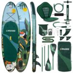 HUIIKE Stand Up Paddling Board mit Zubehör, Paddel, Finnen, Pumpe. Paddle Sup Board Aufblasbar Hohe Stabilität und Widerstandsfähigkeit. 305 x 84 x 15 cm, Belastbar bis 130 kg