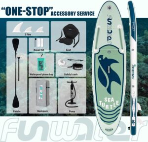 FunWater Stand Up Paddling Board 320 cm & 350 cm–SUP für 2 Personen/Familien,mit komplettem Zubehör,Doppellagiges PVC,anfängerfreundlich,Aufblasbares Paddle Board für Erwachsene & Einsteiger