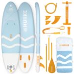 HUIIKE Stand Up Paddling Board mit Zubehör, Paddel, Finnen, Leash, Pumpe, Rucksack. SUP-Board Aufblasbar Hoher Stabilität und Widerstandsfähigkeit. Zum Kajak Umbaubar 305-365 cm, trägt 130-170 kg