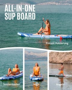 ZLX Stand Up Paddling Board 350x89cm,SUP Board Set,Stand Up Paddle mit Einzigartige Mittelfinne,Rutschfester Deckpad,Standup Paddle Board 250kg Tragkraft,für Erwachsene,Anfänger,alle Könnensstufen