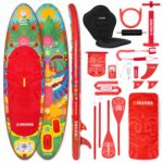 HUIIKE Stand Up Paddling Board mit Zubehör, Paddel, Finnen, Pumpe. Paddle Sup Board Aufblasbar Hohe Stabilität und Widerstandsfähigkeit. 305 x 84 x 15 cm, Belastbar bis 130 kg