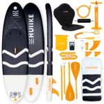 HUIIKE Stand Up Paddling Board mit Zubehör, Paddel, Finnen, Leash, Pumpe, Rucksack. SUP-Board Aufblasbar Hoher Stabilität und Widerstandsfähigkeit. Zum Kajak Umbaubar 305-365 cm, trägt 130-170 kg